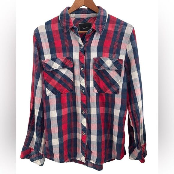 Rails Brayden button down shirt in red indigo size XS - Picture 3 of 6